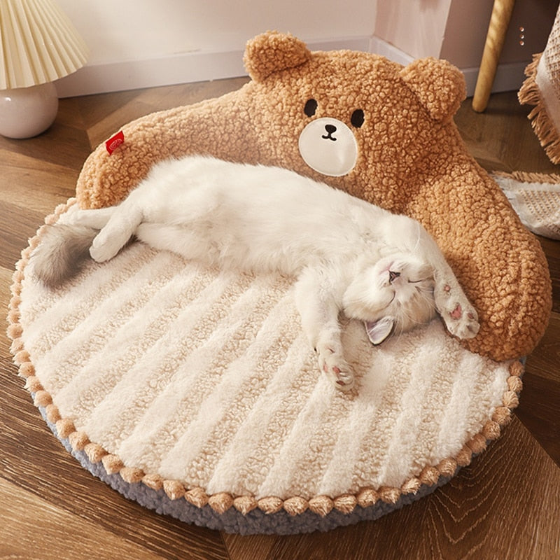 Brown Cuddly Teddy Bear Pet Sofa Bed