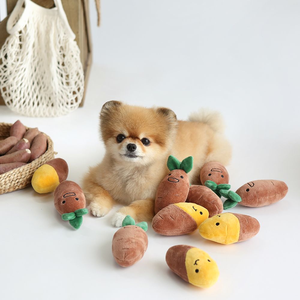 Sweet Potato Squeaky Snuffle Toy | Nose Work Interactive Dog Toy